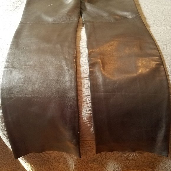 Banana Republic Size 0 Black Genuine Leather Pants - Picture 6 of 12